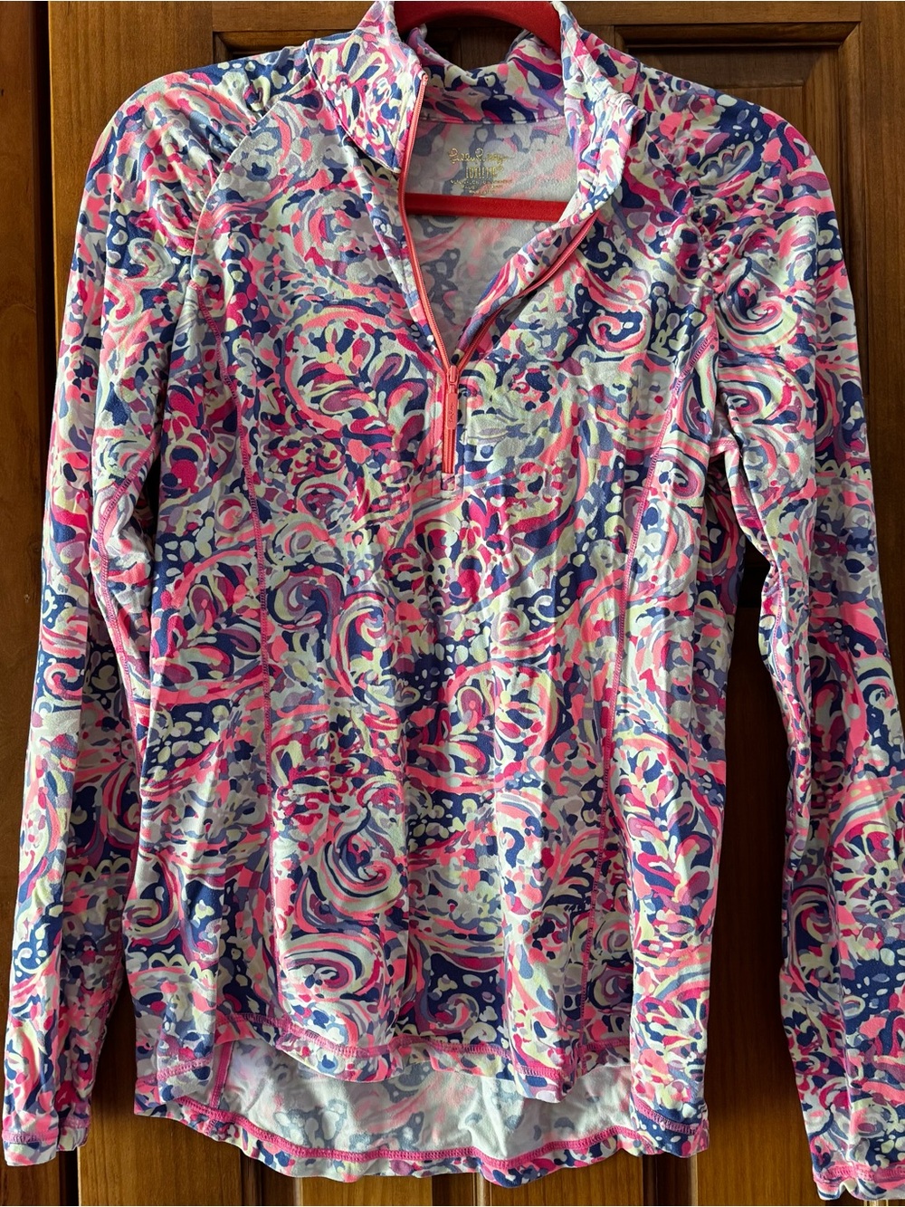 Lilly Pulitzer Luxletic 1/4 Zip Pullover Women’s Medium Purple Neon Pink Quarter